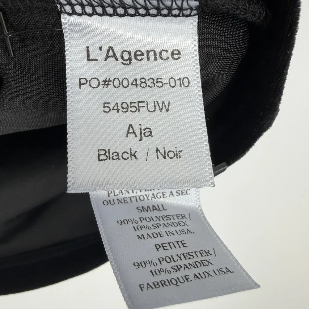 L'AGENCE Aja Velvet Turtleneck Top S Black Stretchy Minimalist Soft Witchy Fall